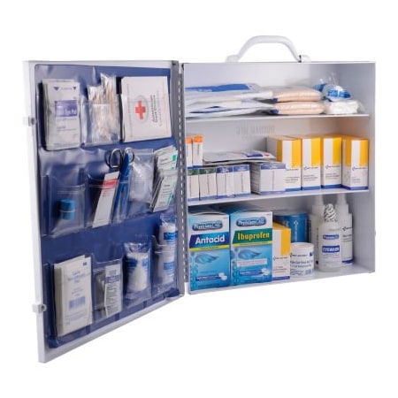 Acme United Global Industrial First Aid Kit 75-100 Person ANSI Compliant 3-Shelf Steel Cabinet 761296A